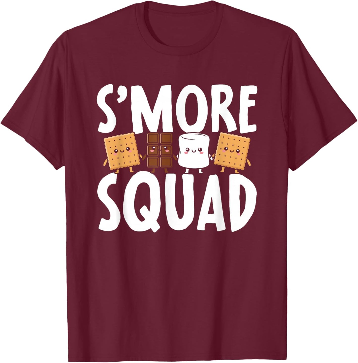 S'More Squad Funny Camping Matching Group Outfit Marshmallow T-Shirt - T-Shirt | Maroon