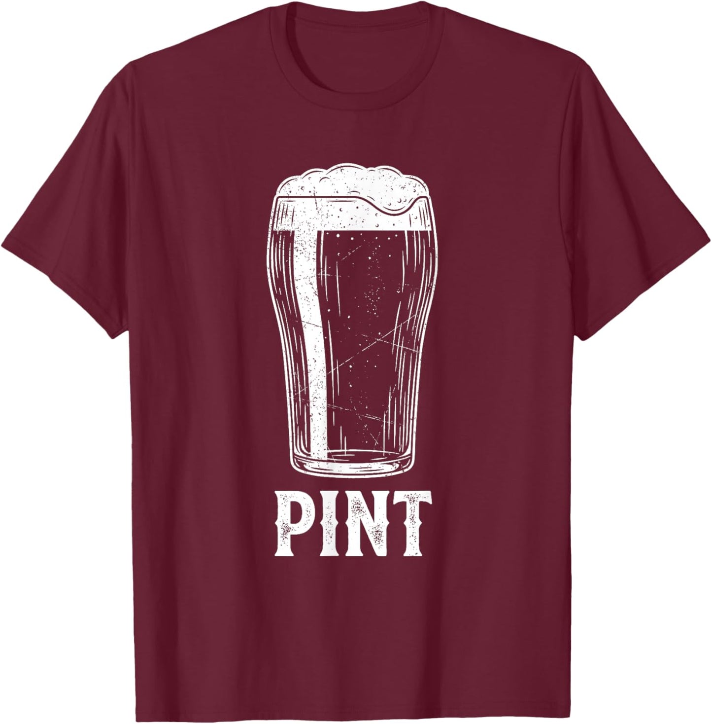 Pint and Half Pint Matching Beer Funny for Dad and Son T-Shirt - T-Shirt | Maroon