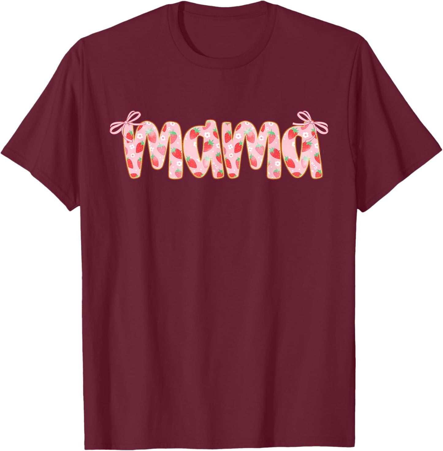 Mama of The Berry First Birthday of Girl Strawberry Mom T-Shirt - T-Shirt | Maroon