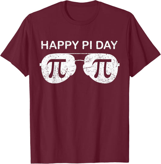 Happy Pi Day Math Teacher Sunglasses Funny Kids School T-Shirt - T-Shirt | Maroon