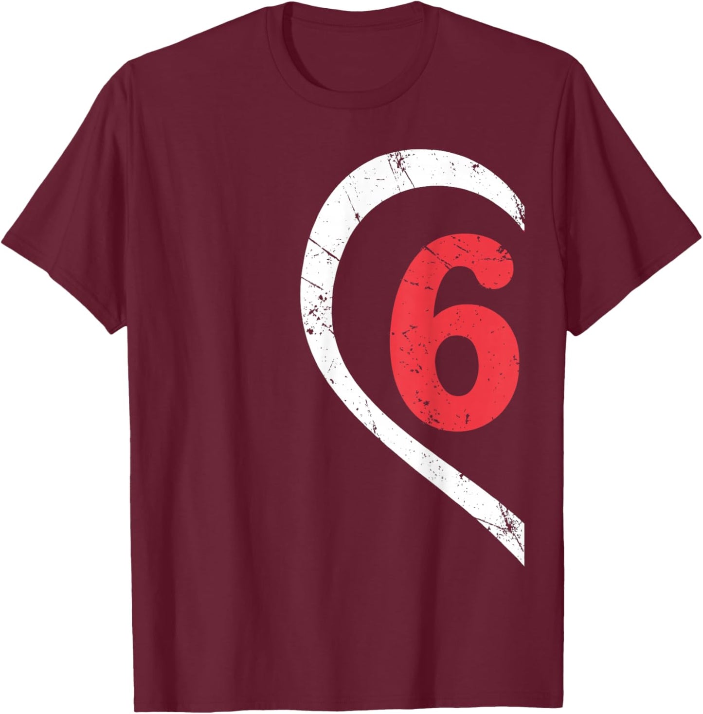 Funny Number 6 Heart Meme 67 Valentine Couple Matching T-Shirt - T-Shirt | Maroon