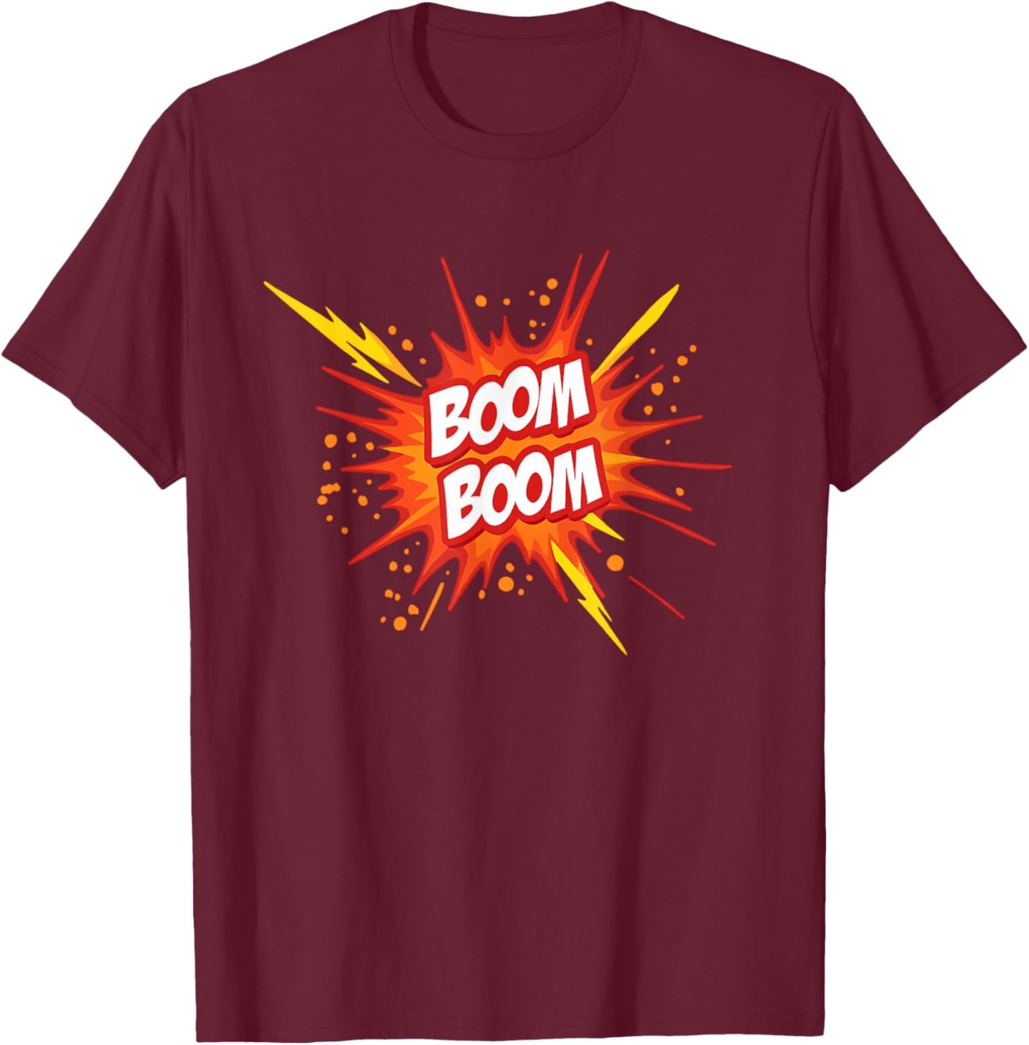 Boom Boom Design for Kids Party Fun Playful Style T-Shirt - T-Shirt | Maroon