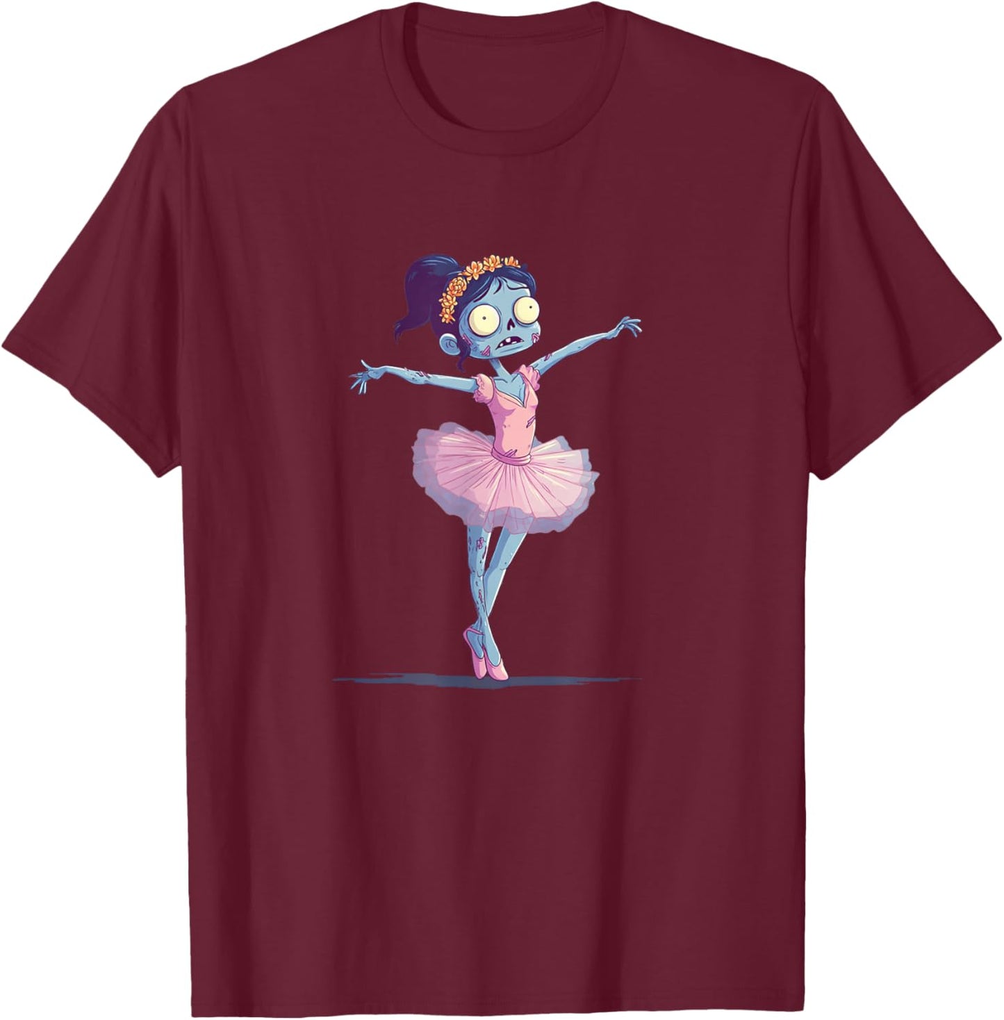 Awesome Dancing Zombie Costume for Halloween Ballerina T-Shirt - T-Shirt | Maroon