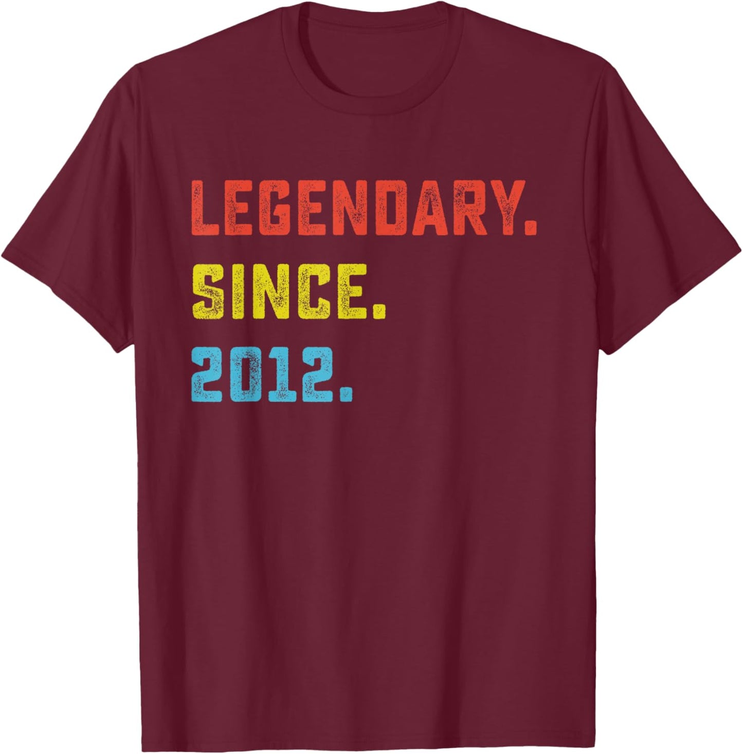 14th Birthday Gift Legendary Since 2012 14 Years Old T-Shirt - T-Shirt | Maroon