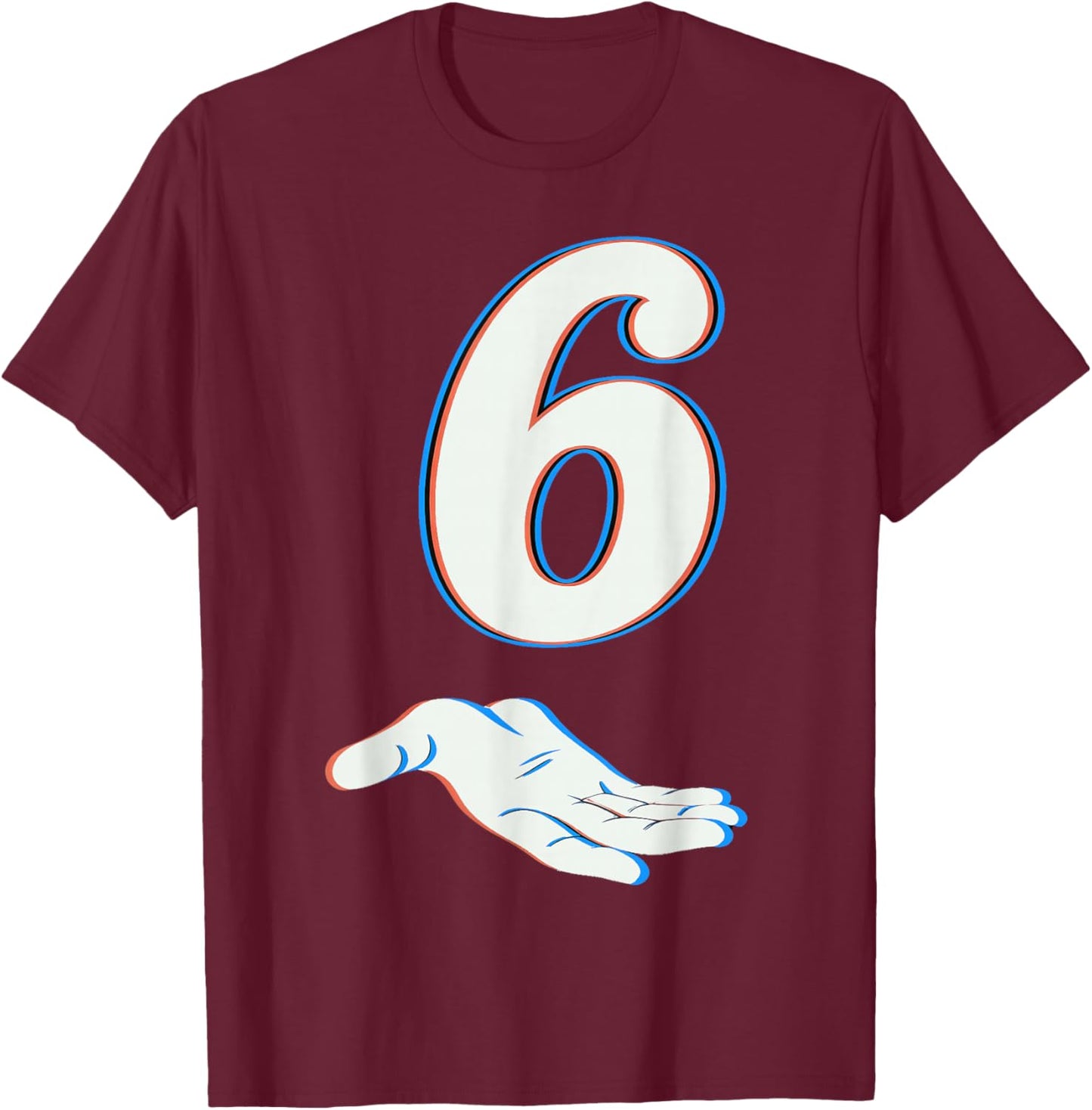 Number 6 Matching 67 Six Seven Meme Couple Halloween Costume T-Shirt - T-Shirt | Maroon