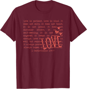 Love-is Patient Christian Valentines Day Bible Verse Women T-Shirt - T-Shirt | Maroon