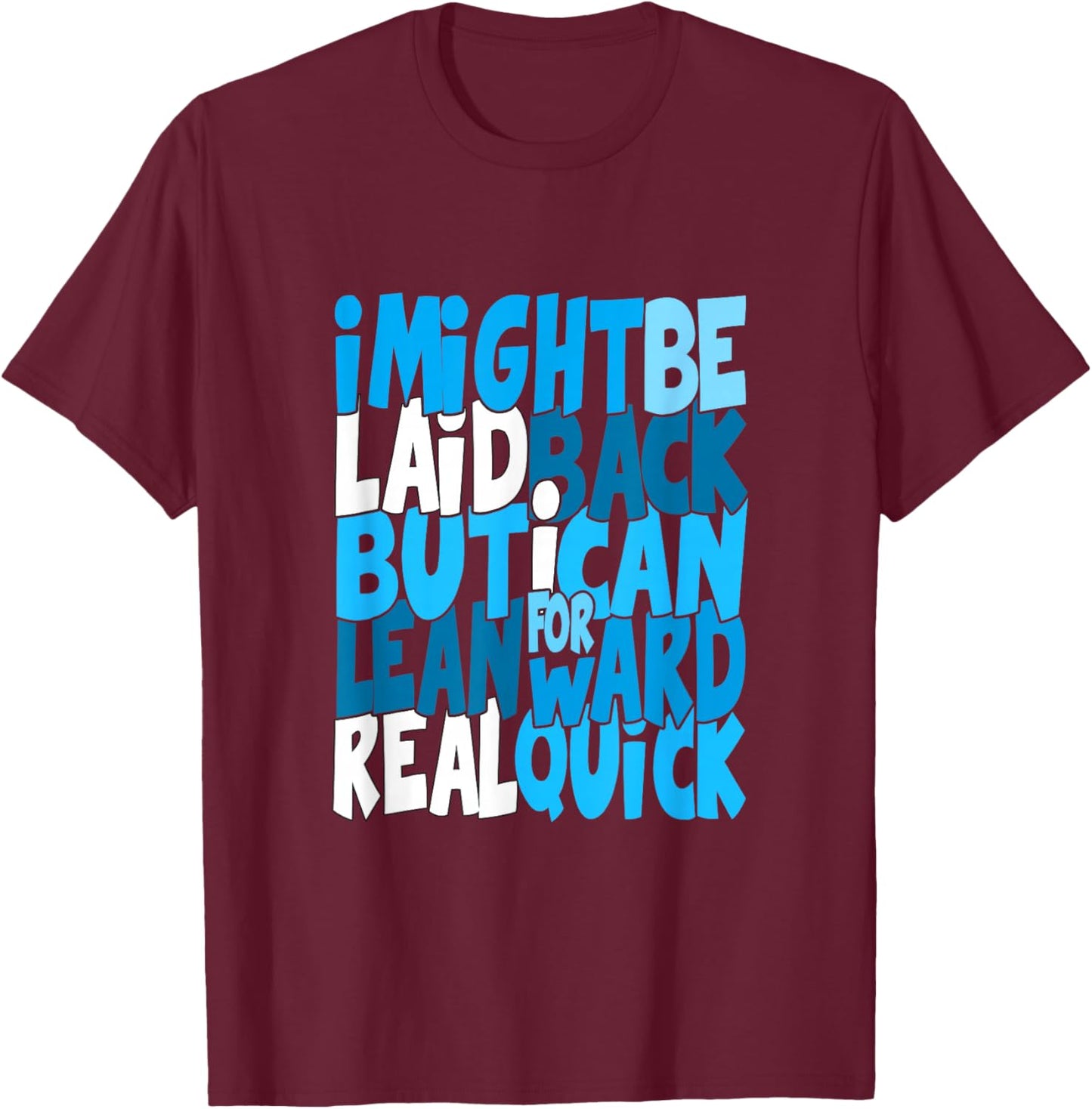 Blue Color Real Quick Blue Graphic T-Shirt - T-Shirt | Maroon
