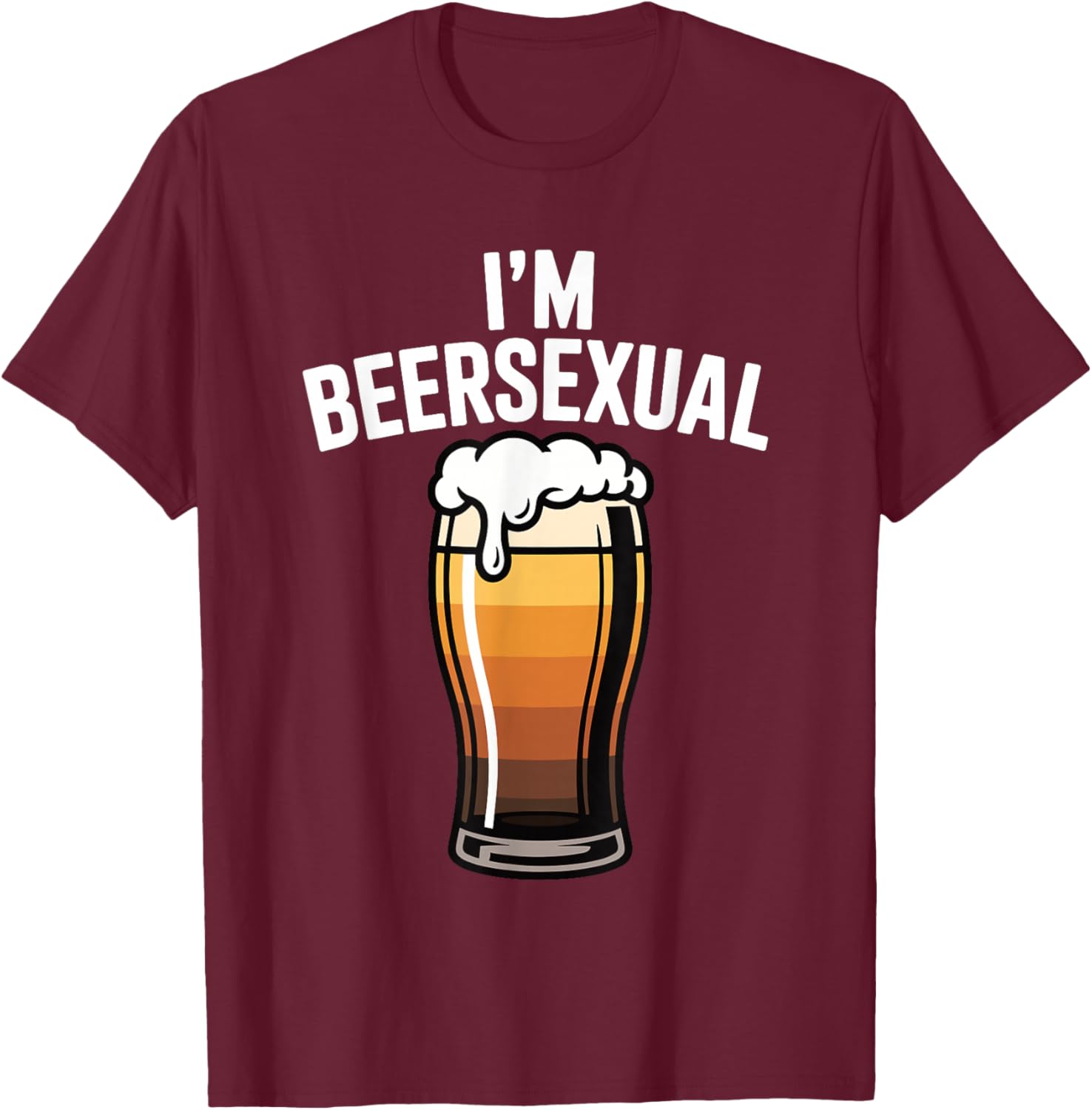 I'm Beersexual Beer Drinking LGBTQ Pride Beer Lover's T-Shirt - T-Shirt | Maroon
