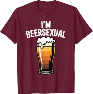 I'm Beersexual Beer Drinking LGBTQ Pride Beer Lover's T-Shirt - T-Shirt | Maroon