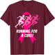 Running for a Cure Pink Ribbon Breast Cancer T-Shirt - T-Shirt | Maroon