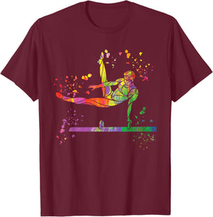 Gymnast Pommel Horse Boys Kids Artistic Gymnastics T-Shirt - T-Shirt | Maroon