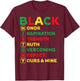 Black History Honor Inspiration Strength Men Women Kids T-Shirt - T-Shirt | Maroon