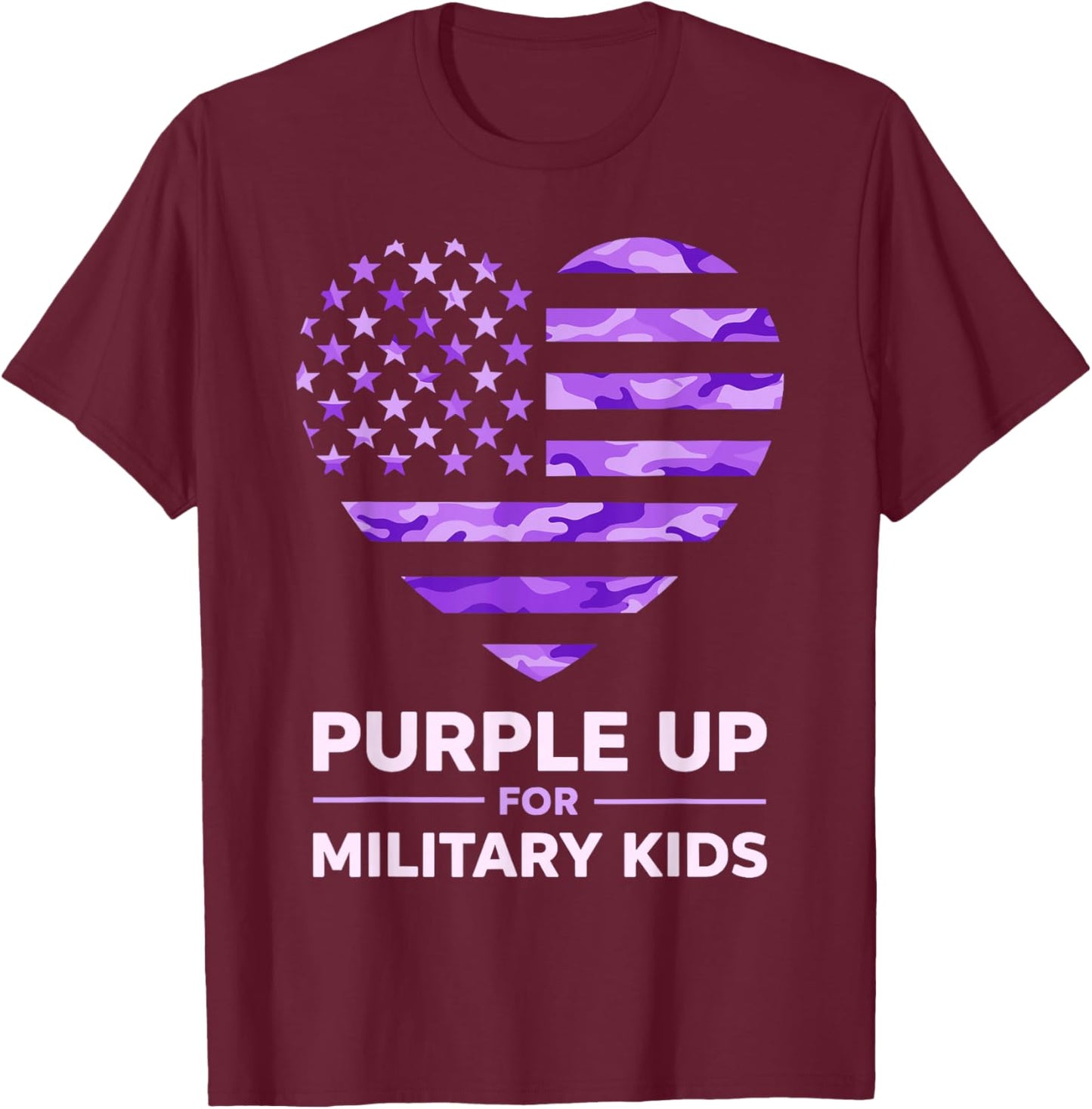 Purple Up for Military Kids Month of The Military Child T-Shirt - T-Shirt | Maroon