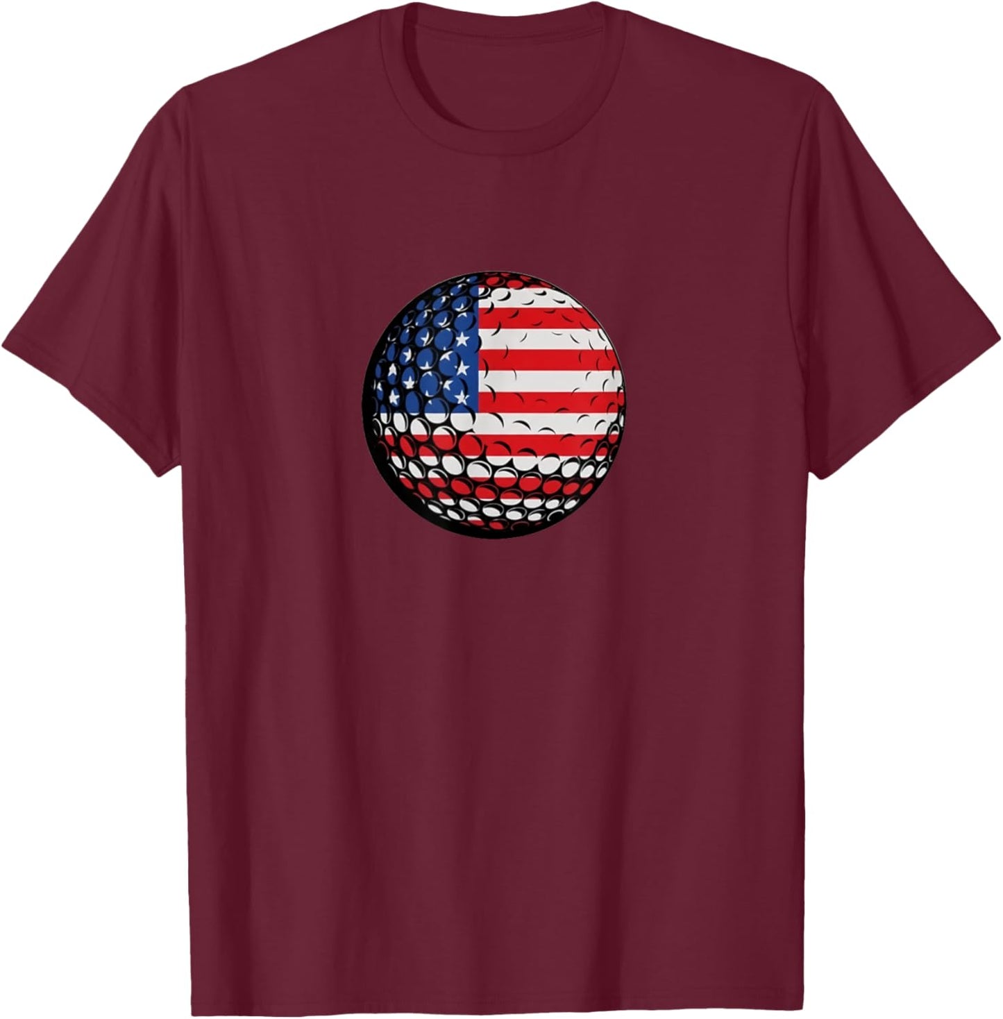 Golf Lover Golf Player Golfing USA Flag Golf Club Golfer T-Shirt - T-Shirt | Maroon