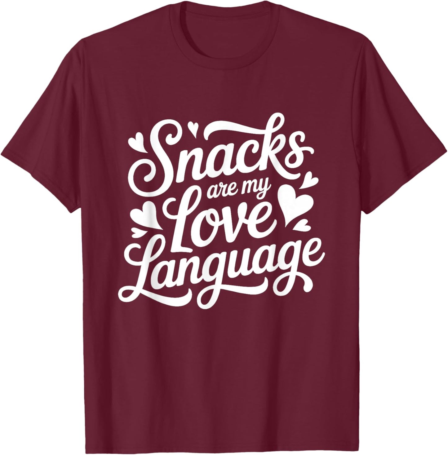 Snacks are My Love Language Valentine Day Kids Boys T-Shirt - T-Shirt | Maroon
