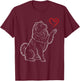 Chow Chow Lover Dog Art Holding Heart Valentines T-Shirt - T-Shirt | Maroon