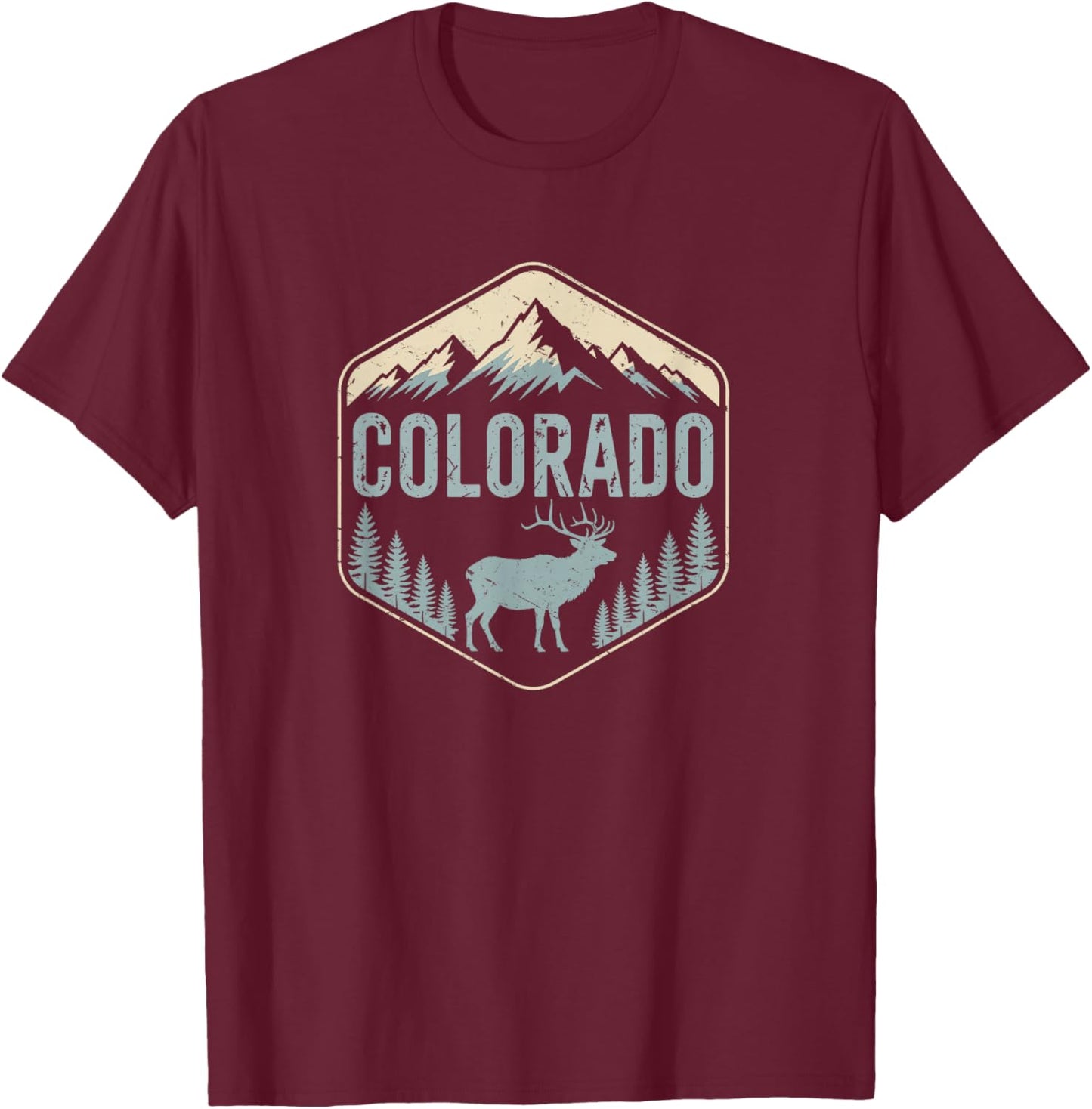 Colorado Mountains Hiking Colorado Souvenirs T-Shirt - T-Shirt | Maroon