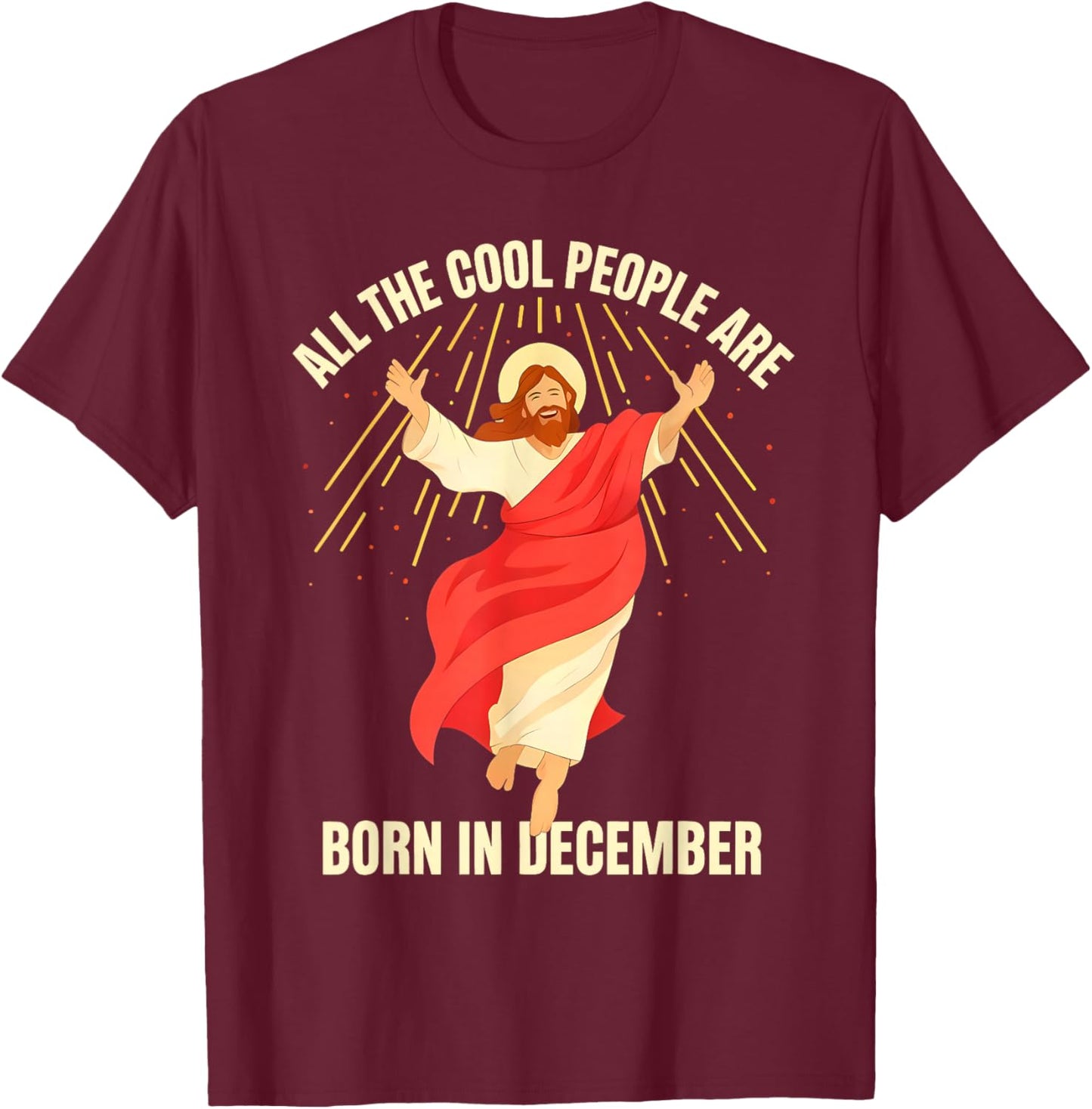 Christian Christmas Bday T-Shirt - T-Shirt | Maroon