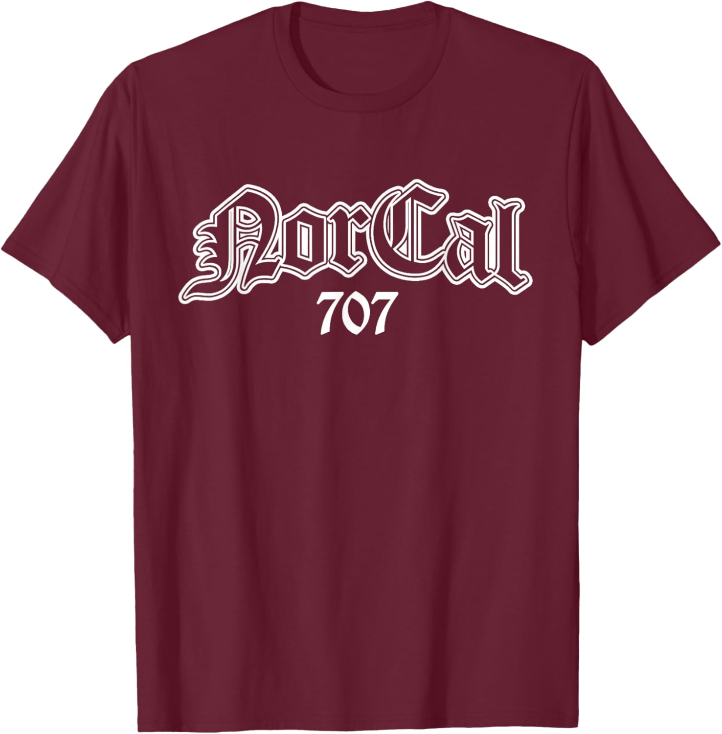 Norcal 707 Northern California T-Shirt - T-Shirt | Maroon