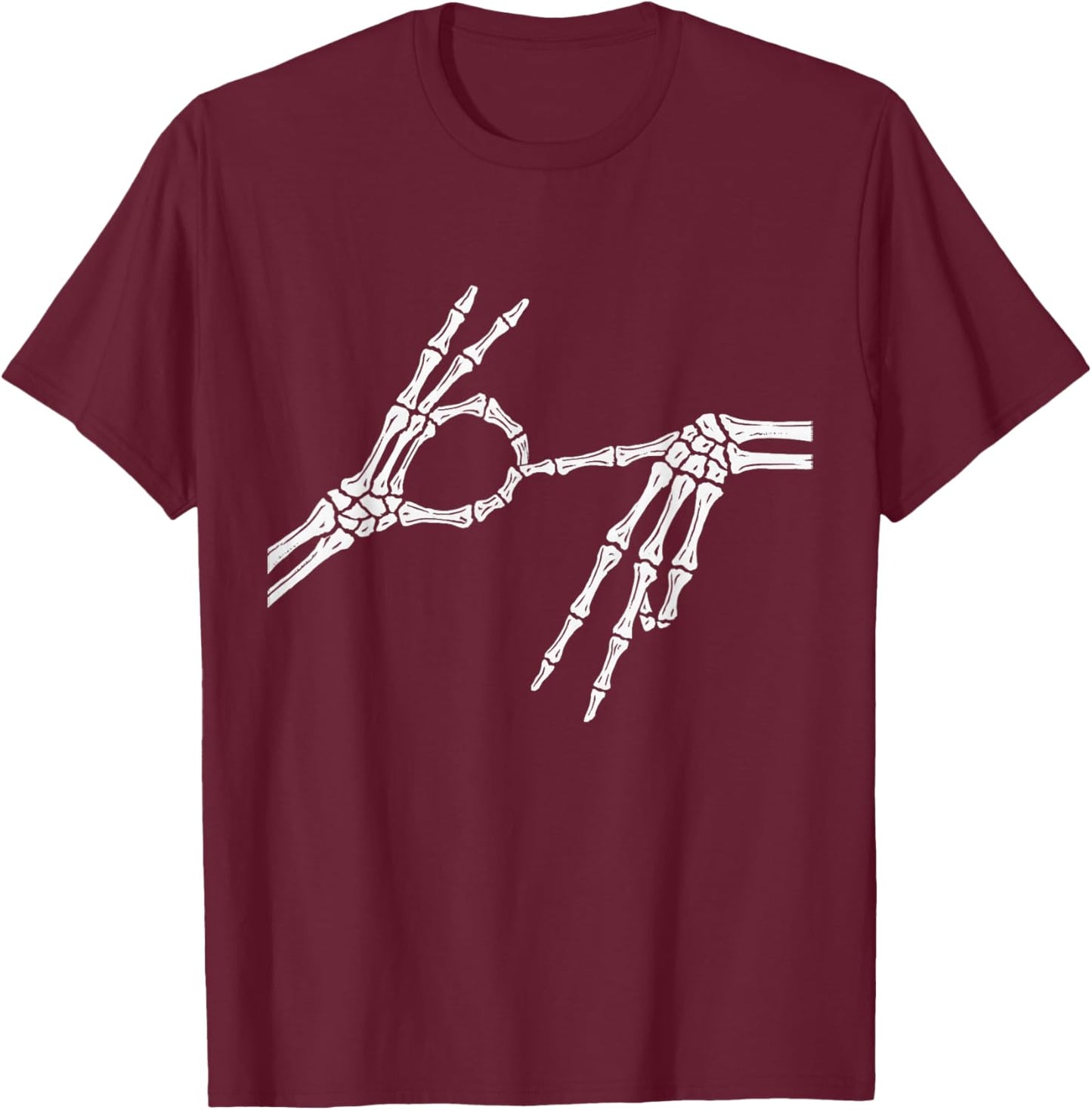 Skeleton Hands Six Seven 6 7 Halloween Costume Men Women T-Shirt - T-Shirt | Maroon
