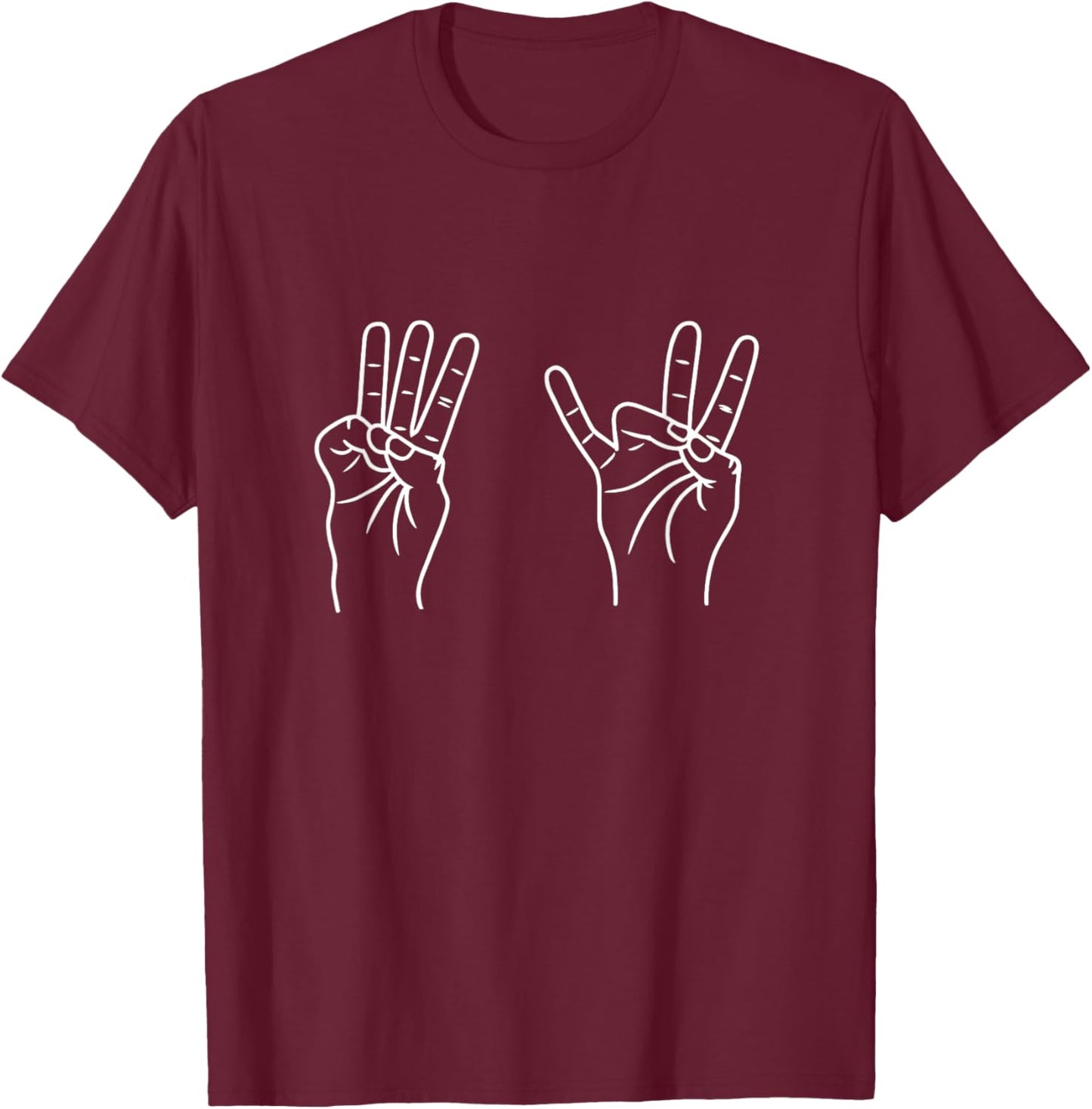 ASL Sign Language Funny 67 Meme Viral Hand Signs Slang T-Shirt - T-Shirt | Maroon
