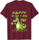 Happy St Patricks Day Dinosaur T-Rex Boys Toddler Kids Dino T-Shirt - T-Shirt | Maroon