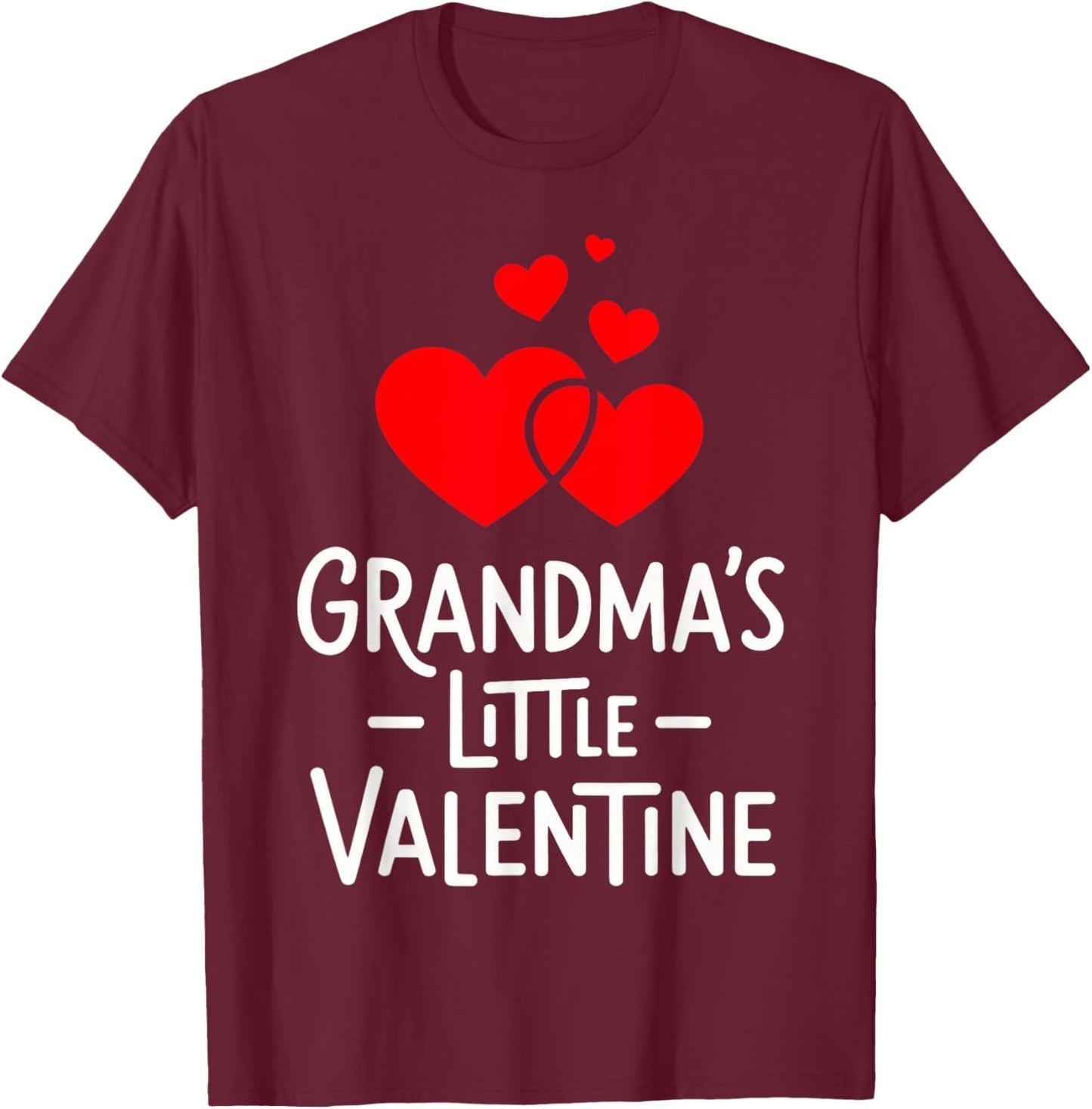 Grandma's Little Valentine Cute T-Shirt - T-Shirt | Maroon