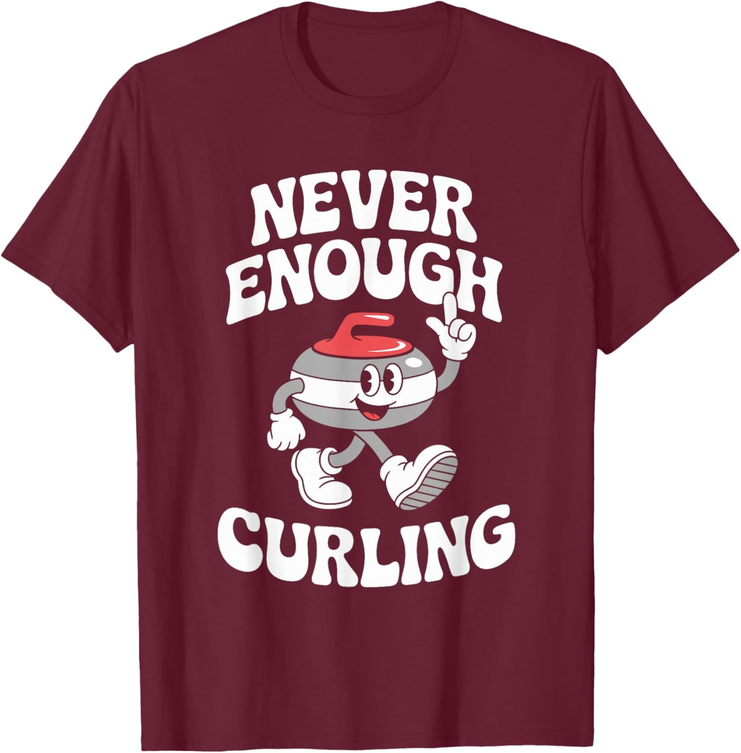Funny Curling Retro T-Shirt - T-Shirt | Maroon