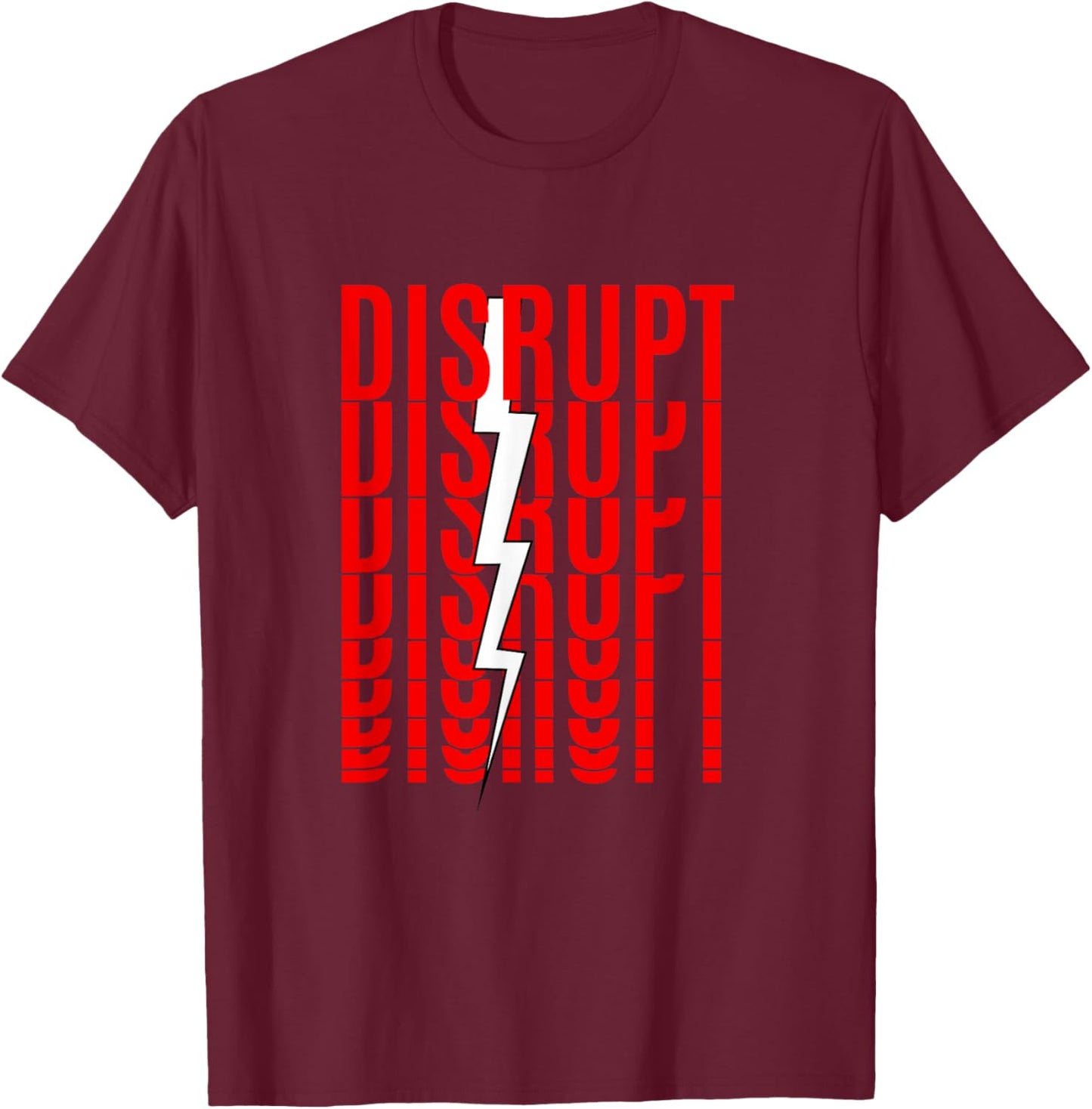 Red Color Disrupt Red Graphic T-Shirt - T-Shirt | Maroon