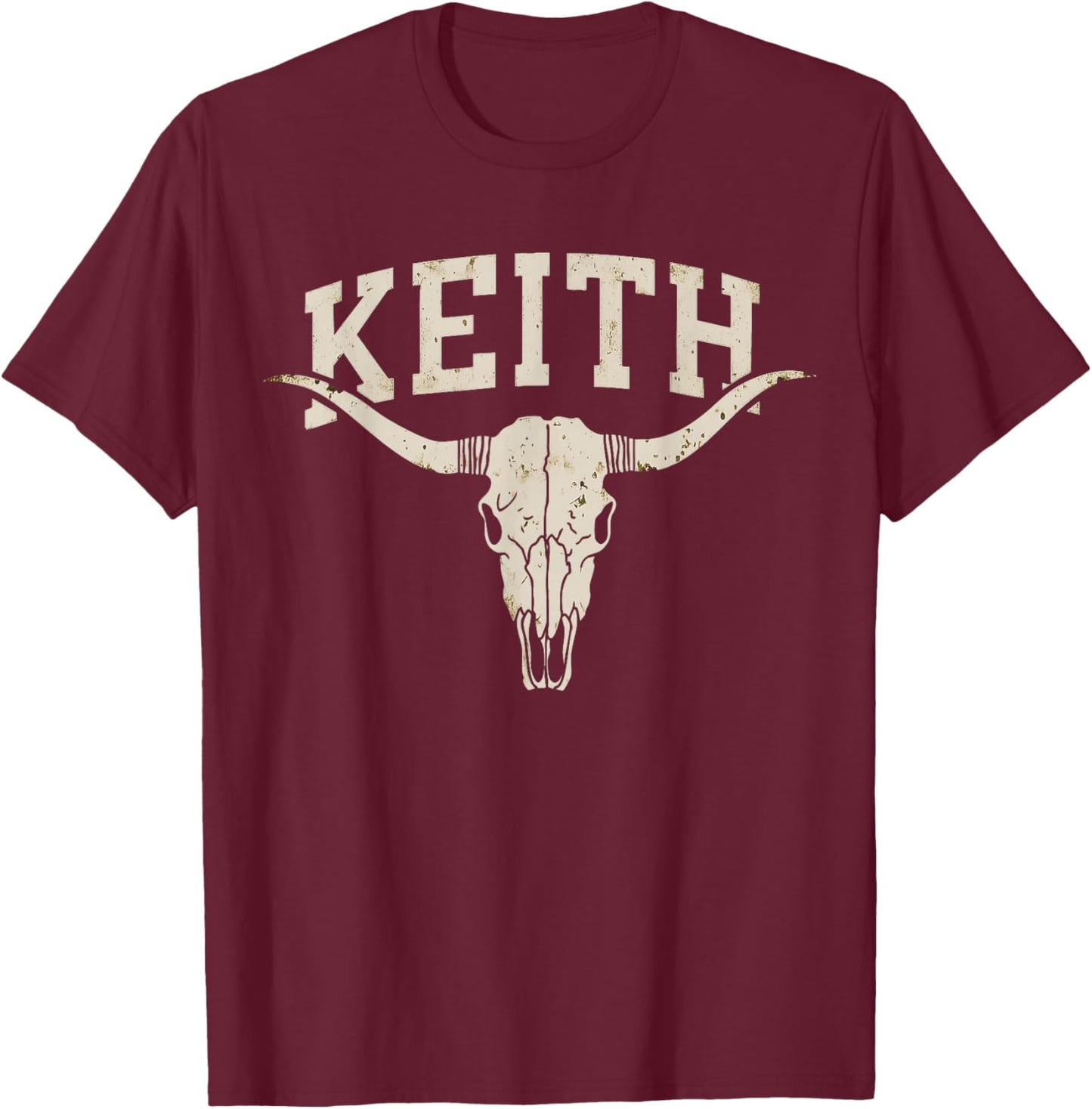 Retro Keith Personalized Name Pride Gift Women Kids T-Shirt - T-Shirt | Maroon