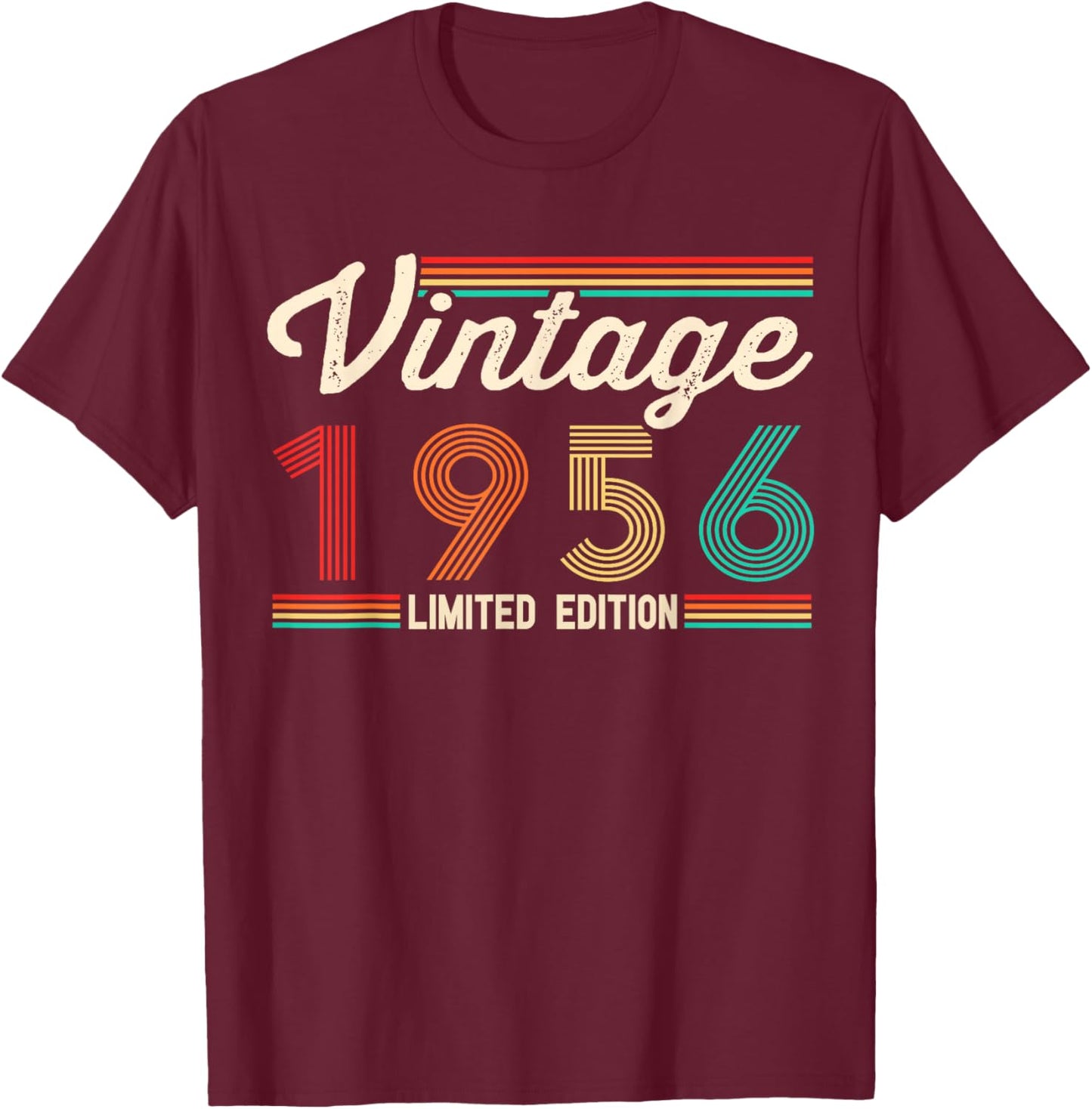 70th Birthday Vintage 1956 Retro 70 Year Old T-Shirt - T-Shirt | Maroon