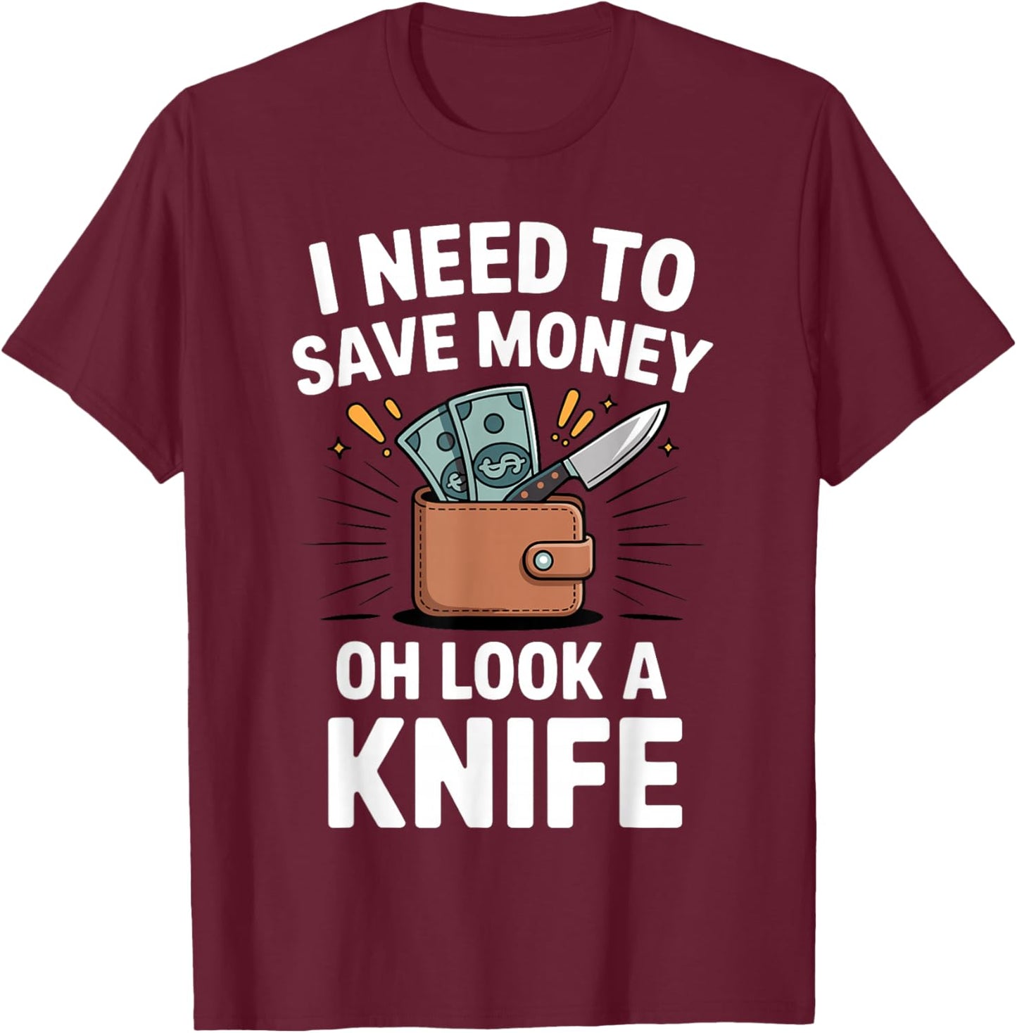 Funny Knife Design Women Collectible Knife Collector T-Shirt - T-Shirt | Maroon
