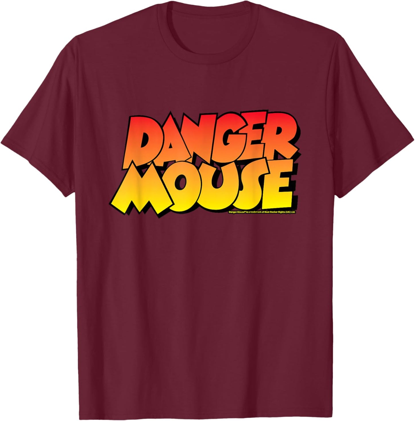 Danger Mouse Classic Logo Retro T-Shirt - T-Shirt | Maroon