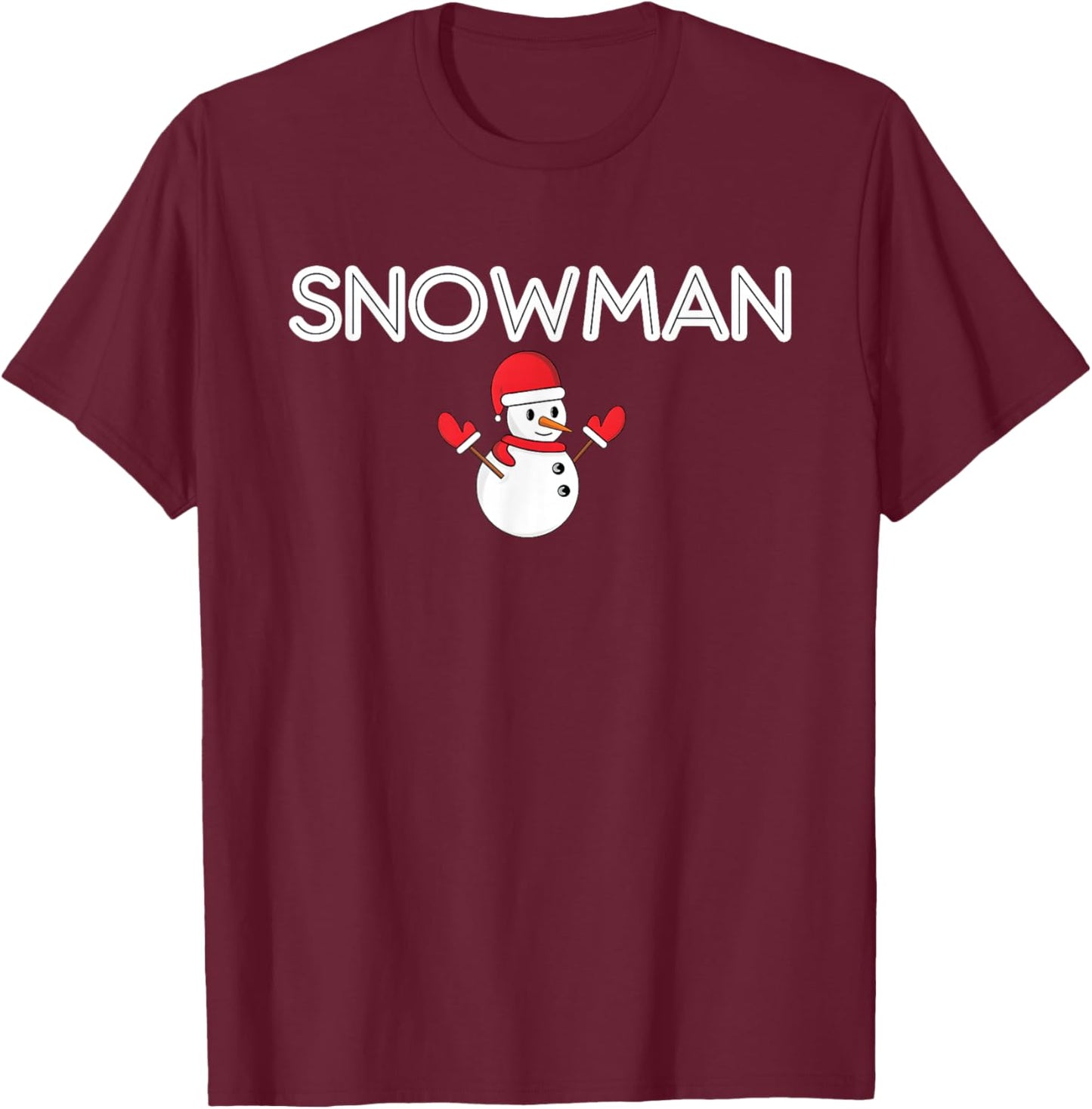 Snowman and Snow Blower, Rude Couples Christmas T-Shirt - T-Shirt | Maroon
