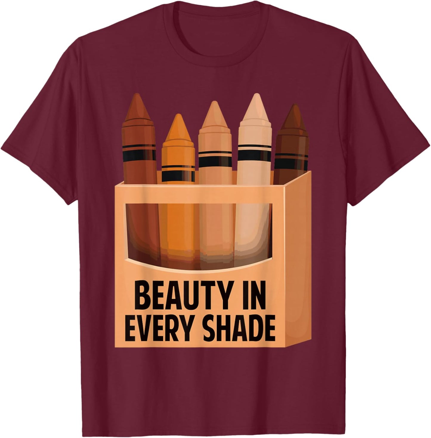 Beauty in Every Shade Melanin Black History Month Afro Women T-Shirt - T-Shirt | Maroon