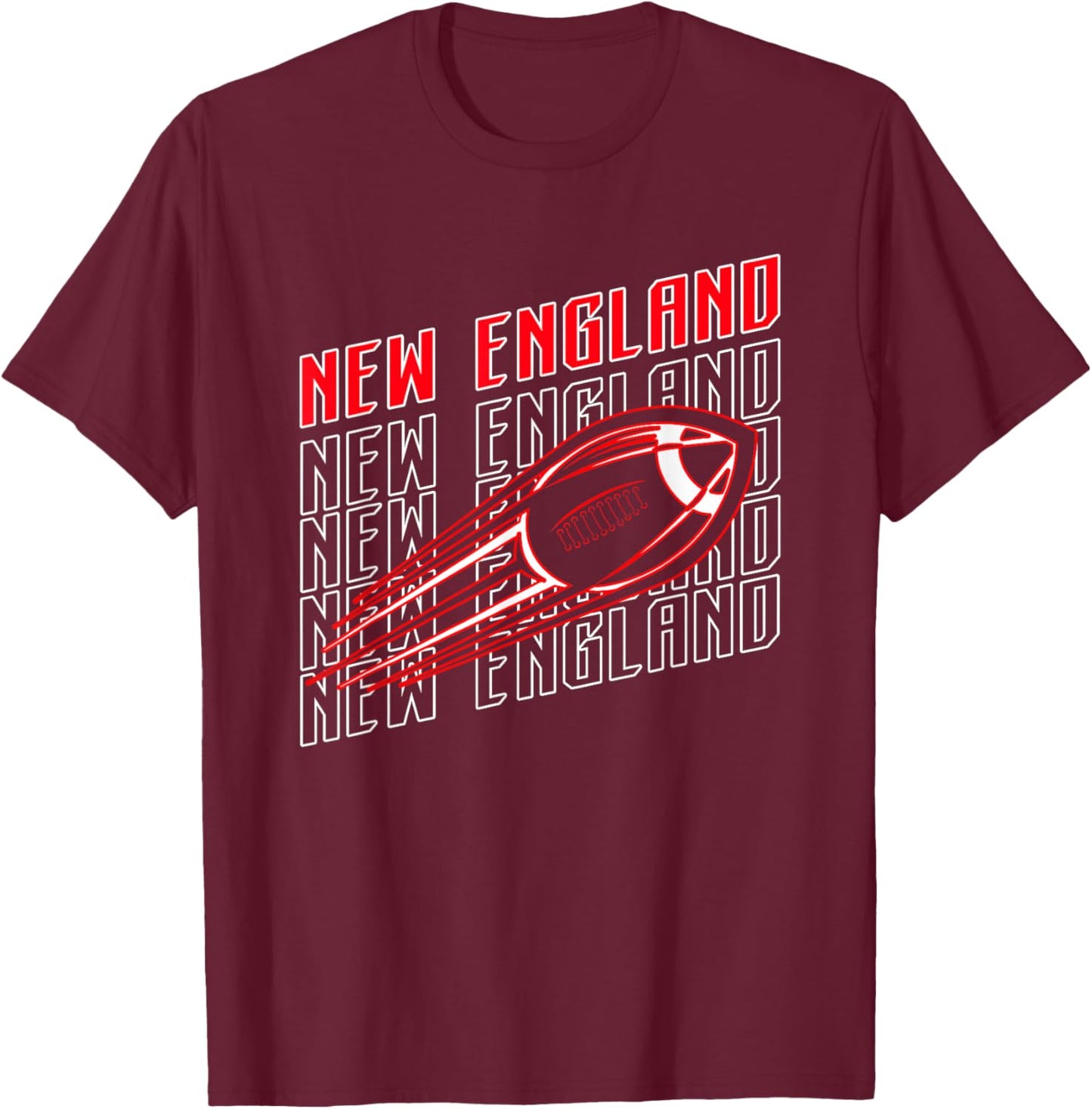 Vintage New England Hometown Pride New England T-Shirt - T-Shirt | Maroon