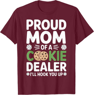 Proud Cookie Dealer Mom Funny Baking Mama Dessert Humor T-Shirt - T-Shirt | Maroon