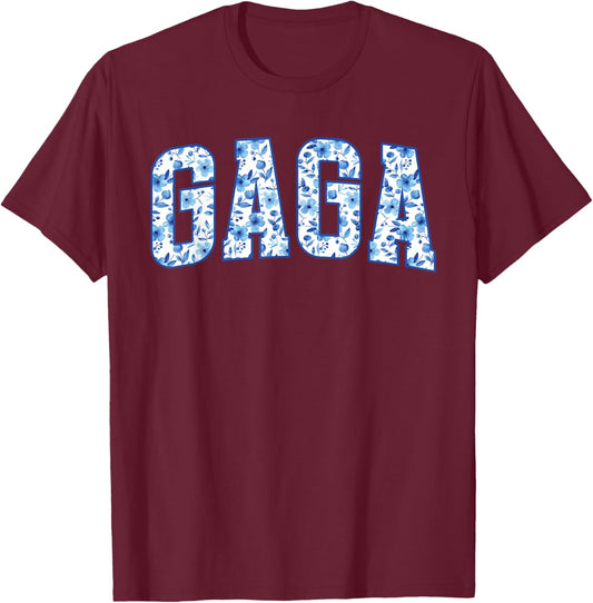 Gaga Grandma Gaga Grandmother Flowers Gaga T-Shirt - T-Shirt | Maroon