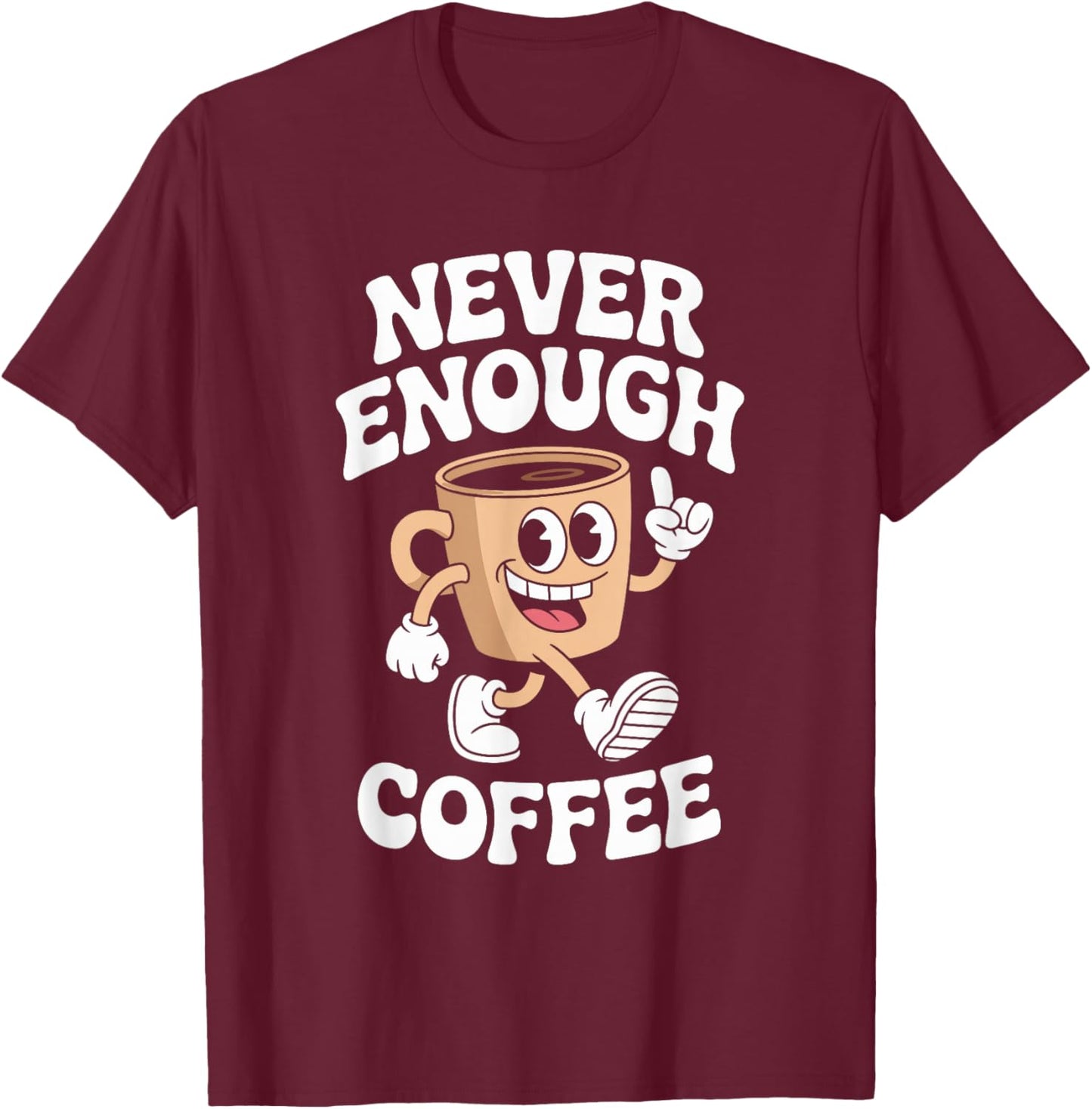 Funny Coffee Retro T-Shirt - T-Shirt | Maroon