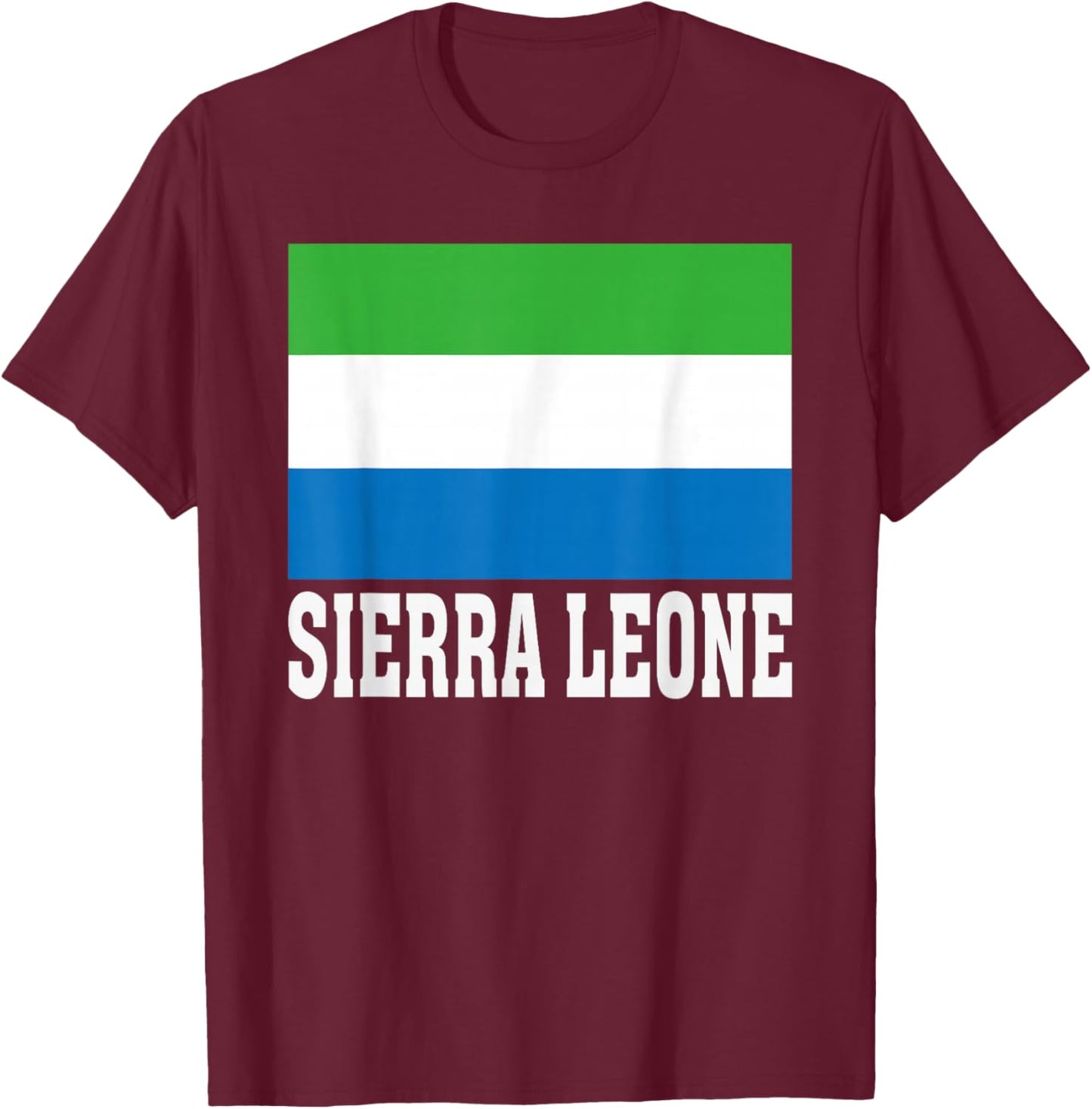 Sierra Leone Flag Patriotic National Roots Souvenir T-Shirt - T-Shirt | Maroon