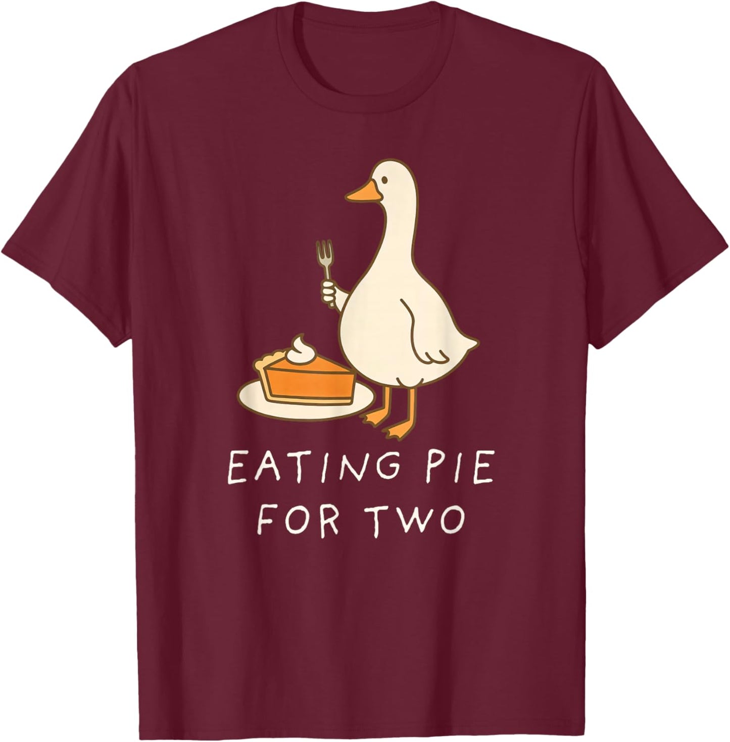 Eating Pie for Two Silly Goose Baby Announcement Maternity T-Shirt - T-Shirt | Maroon