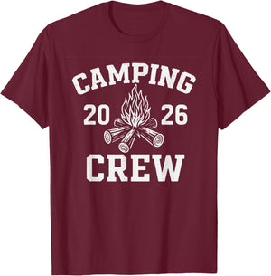 Retro Group Camper Trip Family Matching Camping Crew 2026 T-Shirt - T-Shirt | Maroon