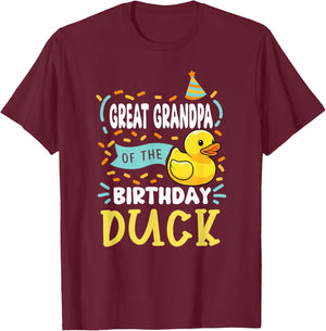 Great Grandpa of The Birthday Duck Boy Rubber Duck Bday T-Shirt - T-Shirt | Maroon