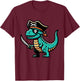 Kids Pirate Dinosaur Trex Sword Cute Costume Boys Kids Toddler T-Shirt - T-Shirt | Maroon