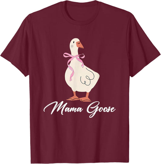 Silly Daddy Goose and Silly Mama Goose Matching Goose Family T-Shirt - T-Shirt | Maroon