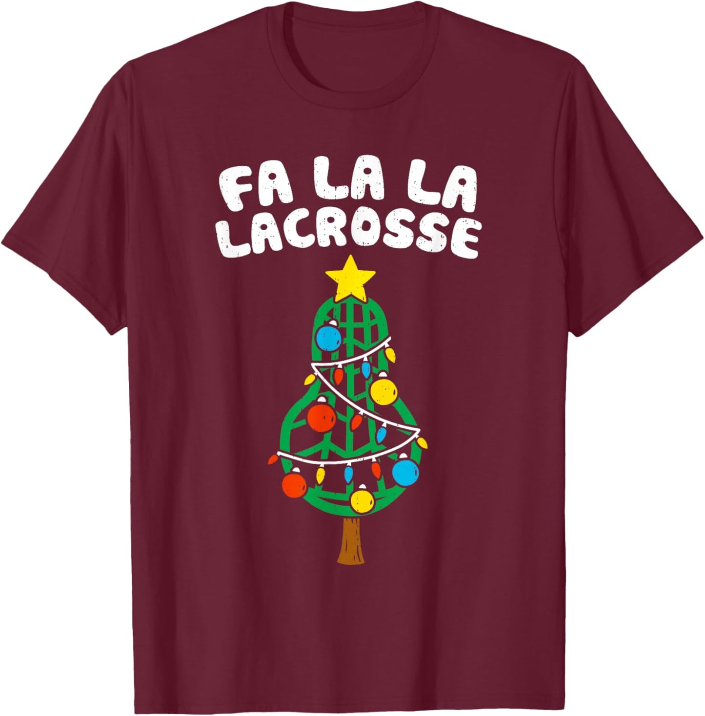Funny FA La Lacrosse Christmas Lax Player Goalie Team Sport T-Shirt - T-Shirt | Maroon