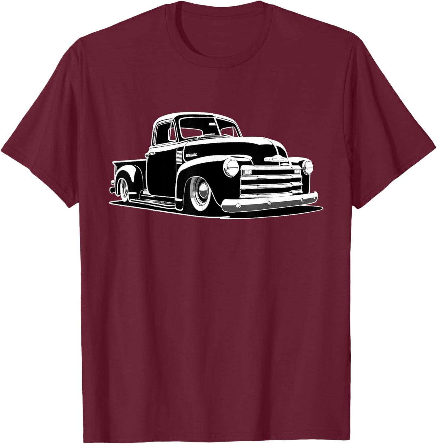 Classic Custom 3100 Truck 1947-1950 Old School Silhouette T-Shirt - T-Shirt | Maroon