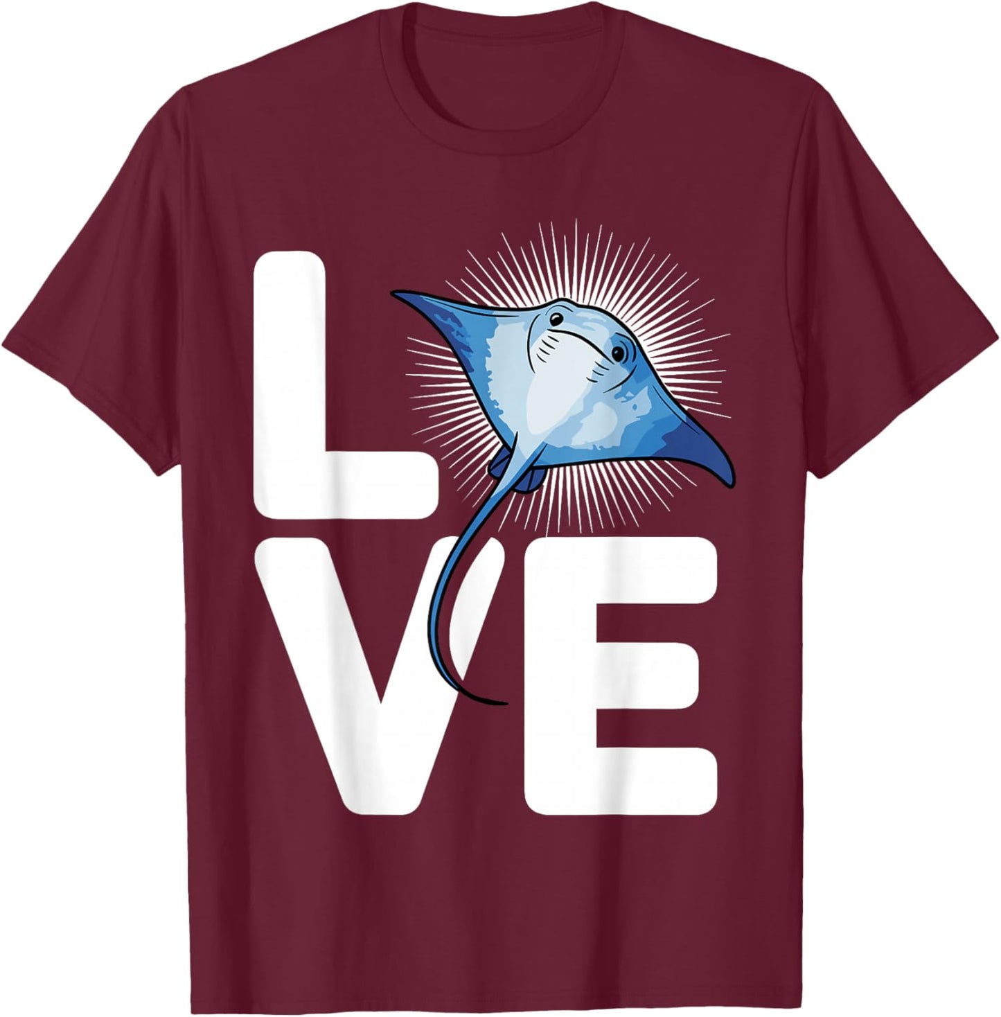 Best Stingray Design Women Kids Fish Sting Ray Lover T-Shirt - T-Shirt | Maroon