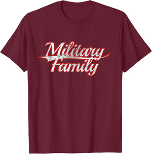 Military Family Armed Forces Patriotic Home Vintage Varsity T-Shirt - T-Shirt | Maroon