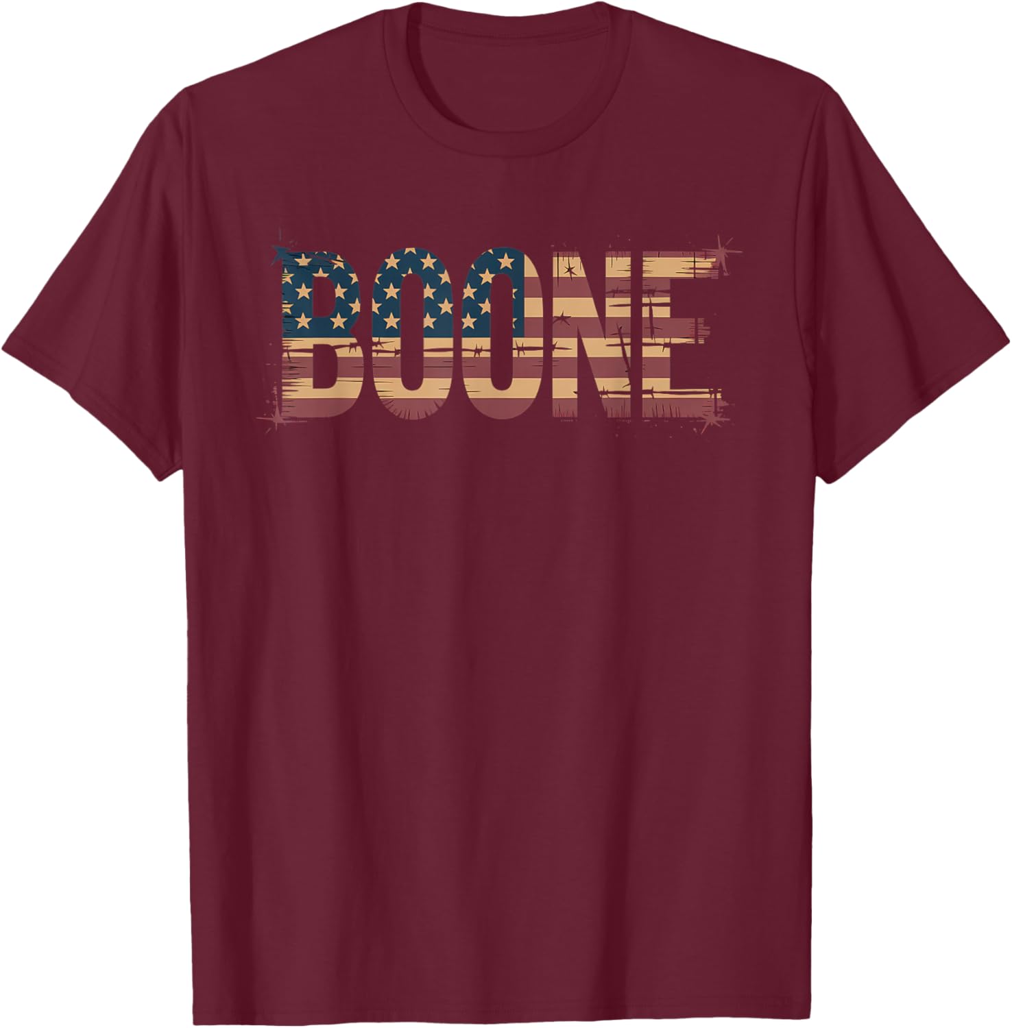 Boone Name American Flag 80's Vintage NC Retro T-Shirt - T-Shirt | Maroon